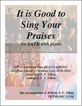 It Is Good to Sing Your Praises SATB choral sheet music cover
